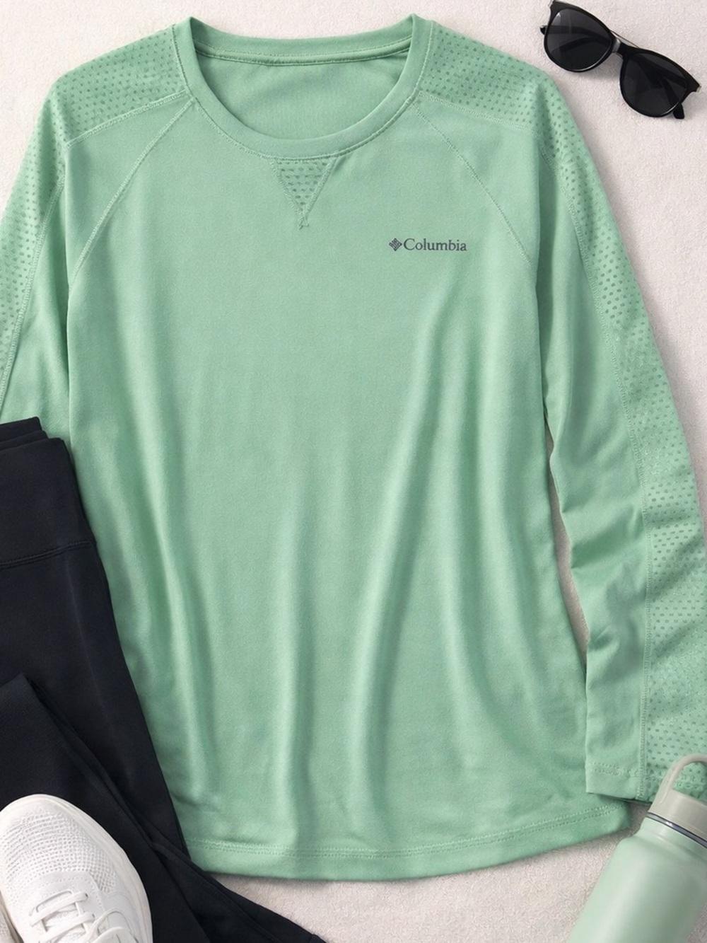 Columbia Mint Green Omni-Wick Long Sleeve Athletic Top XL
